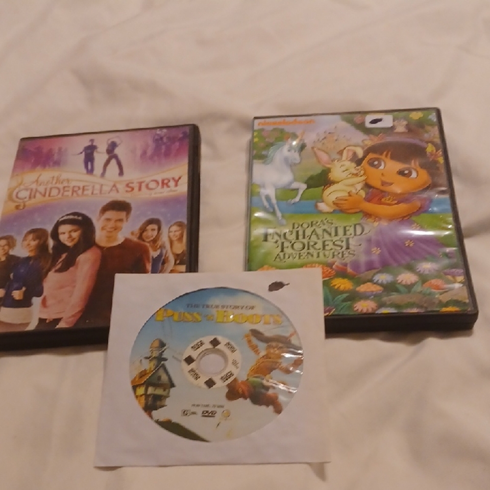 DVD Collection: Cinderella Story, Dora, Puss in Boots